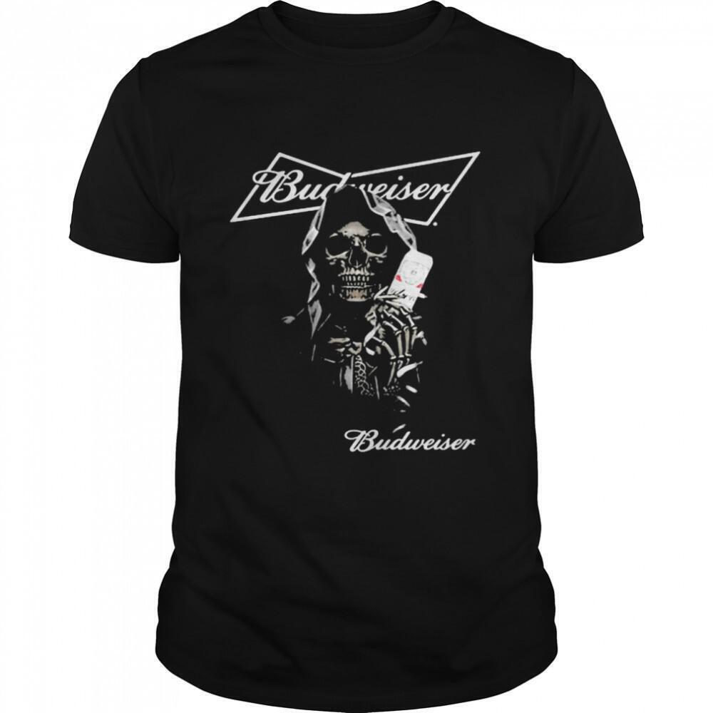 Horror Skull Budweiser Tshirt For Beer Lovers